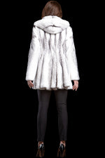 BlackCross EM-EL Hooded High-Low Mid-Length Swing Mink Fur Coat
