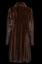 Mahogany Zandra Rhodes Natural Mid-Length Fur Coat - Wing Collar - Straight Sleeve