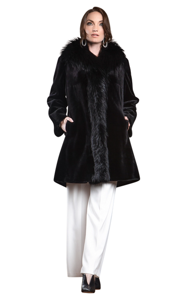 Black Faux Fur Downtown Fox Jacket Women's Coats & Jackets