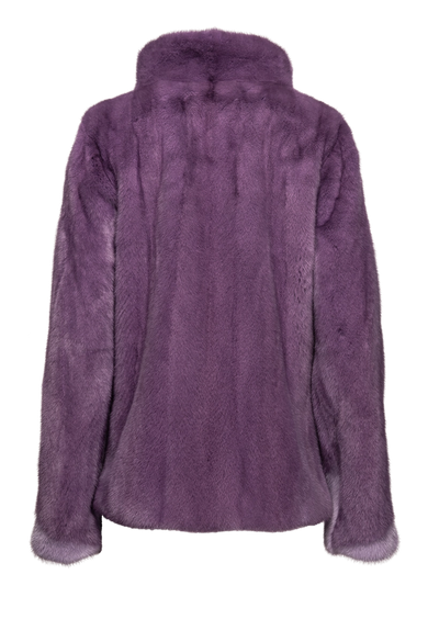 Purple Two Purples Zip Up Mink Fur Jacket