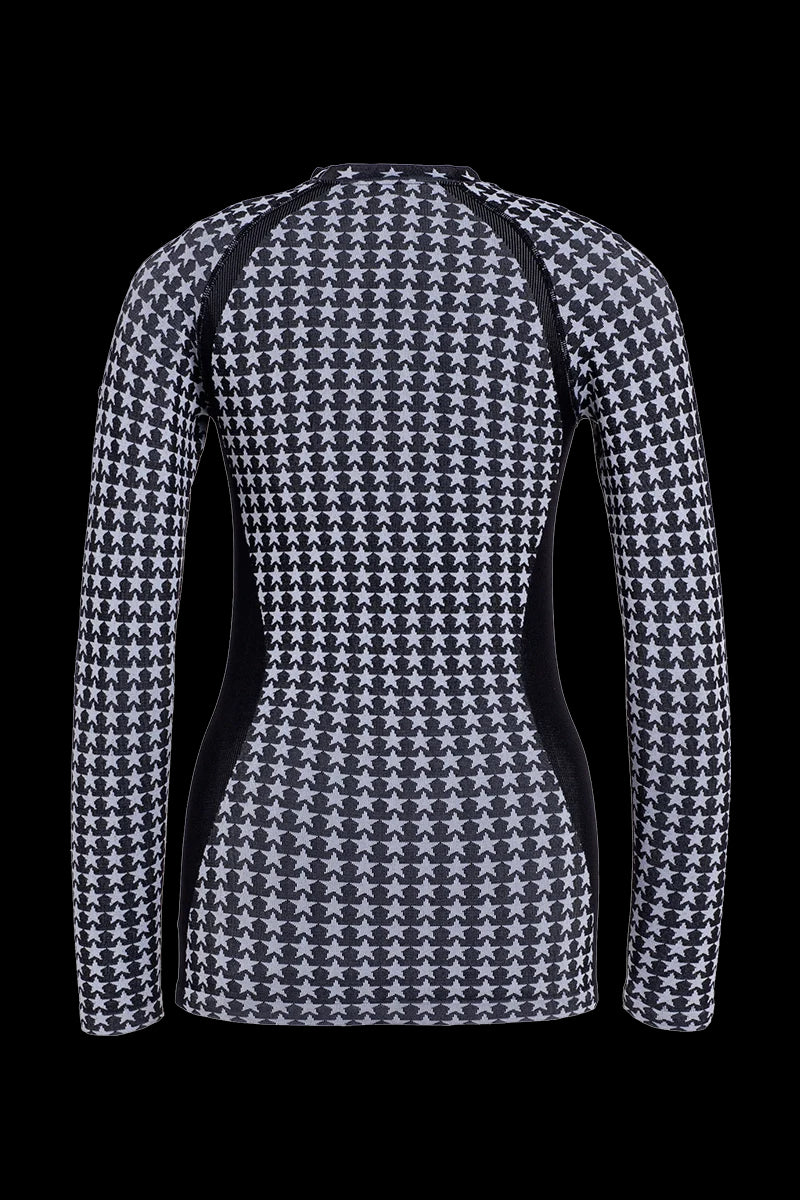Black/White Goldbergh Women's Starlet Seamless Knit Base Layer Top