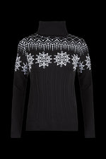 Black/White Newland Women's Clio Jewel Knitwear Turtleneck