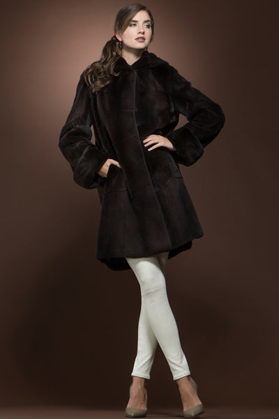 Zandra Rhodes | Mink Mid-Length Fur Jacket | ml Furs Whiskey / S