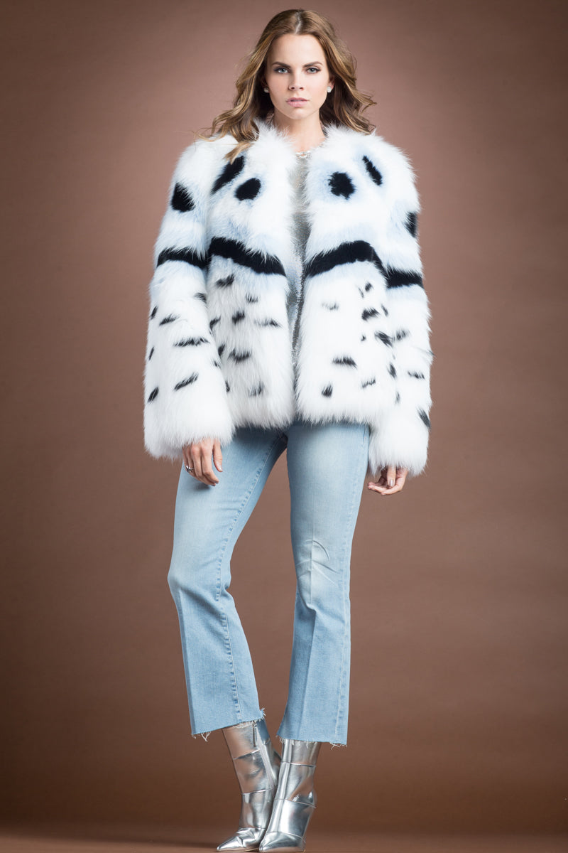  EM-EL Multi-Color Fendi Fox Style Fur Jacket