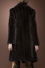  Mary McFadden Mahogany Classic Body Mid-Length Mink Fur Coat