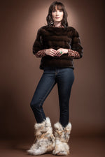 Regina Women's Gilda Golden Fox Fur Boots