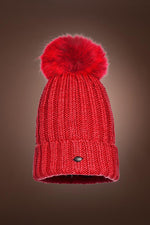 Red Goldbergh Women's Una Beanie Pom Pom Hat
