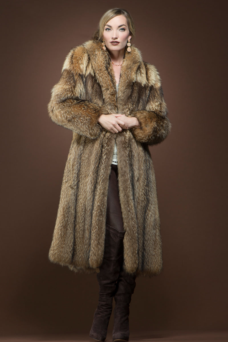  EM-EL Vintage Tanuki Mid-Length Fur Coat