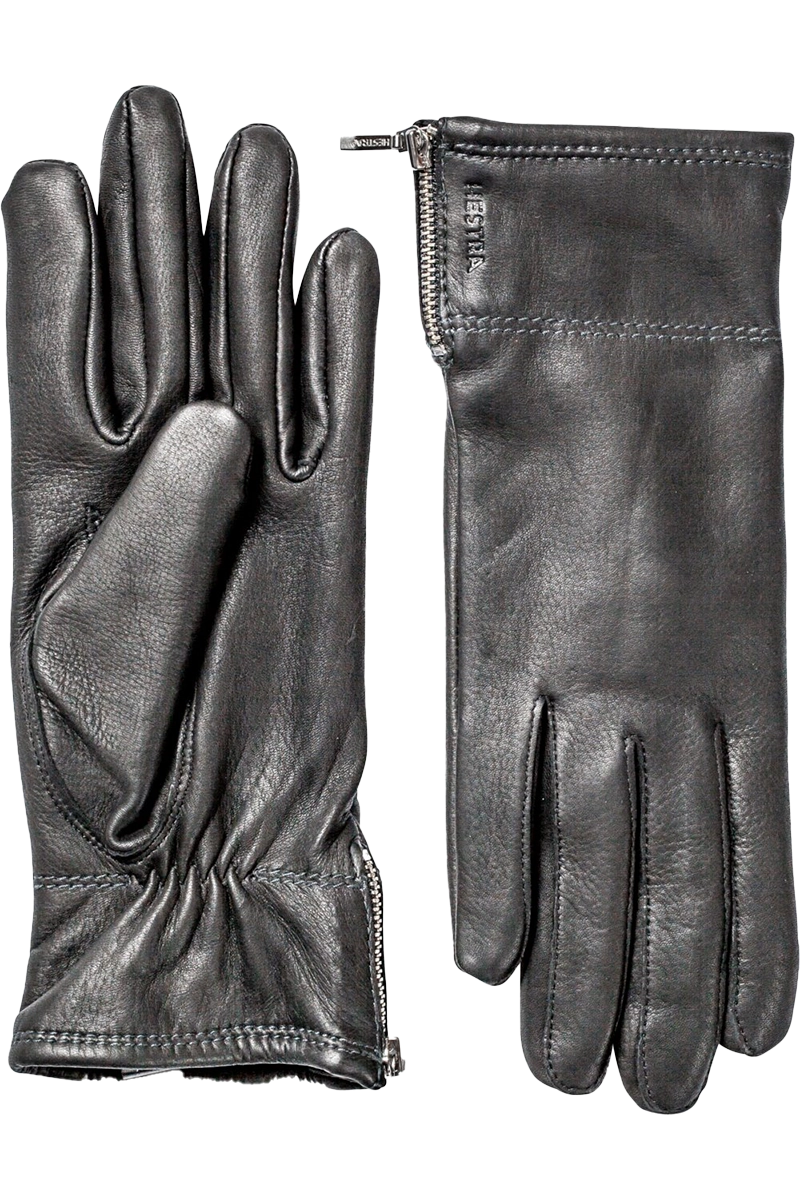 Black Hestra Women's Charlene Deerskin Leather Gloves