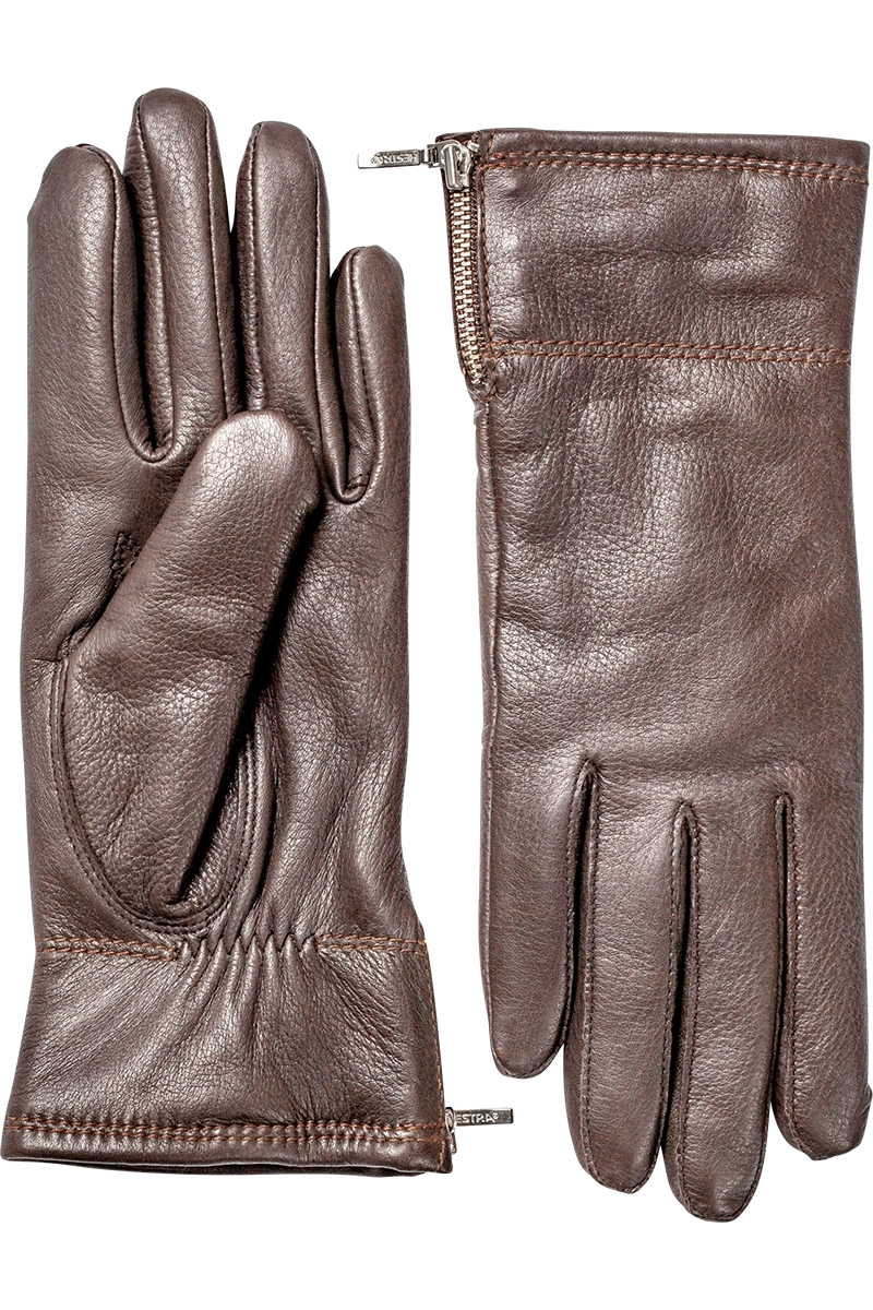 Espresso Hestra Women's Charlene Deerskin Leather Gloves