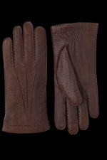 Brown Hestra Men's Peccary Handsewn Cashmere Lined Gloves