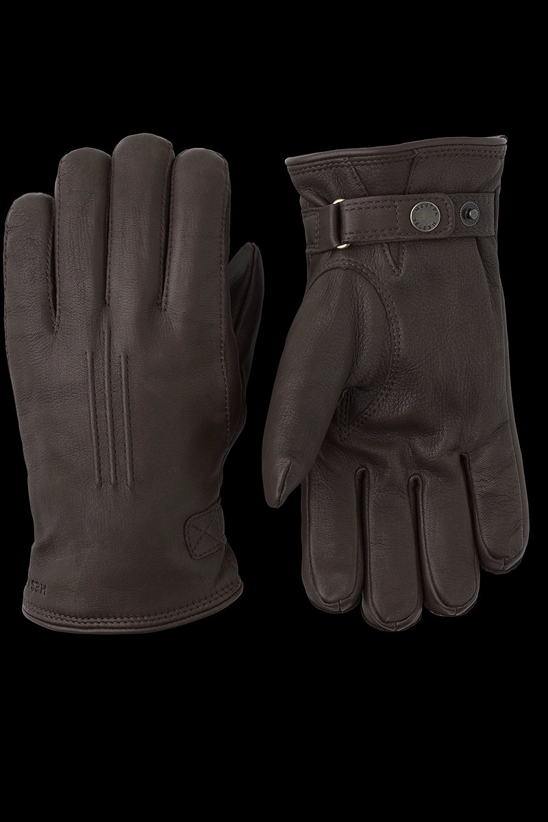 Brown Hestra Men's Deerskin Lambsfur_Lined Gloves