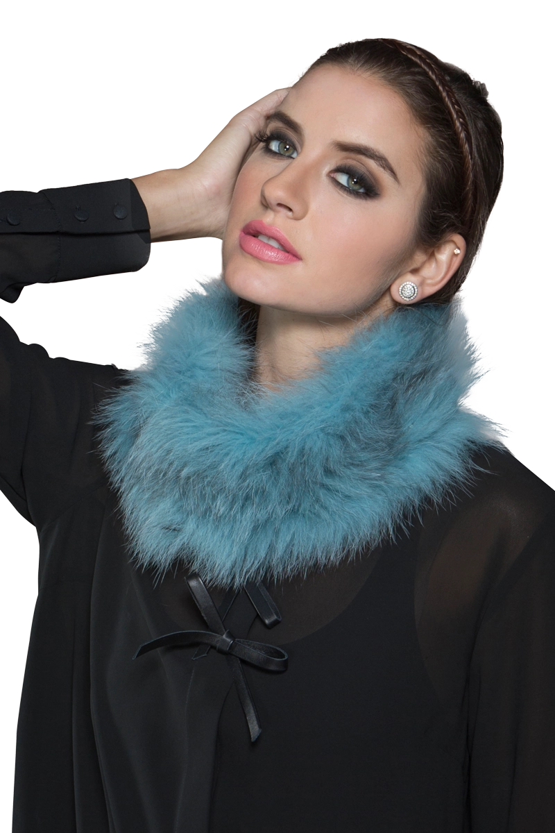 BabyBlue EM-EL Fox Belly Tricot Fur Collar