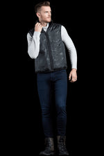 BlackCamo EM-EL Men's 2 in 1 Camo Print Hooded Shell Jacket-Reversible Zip-Out Black Plucked Mink Fur Vest