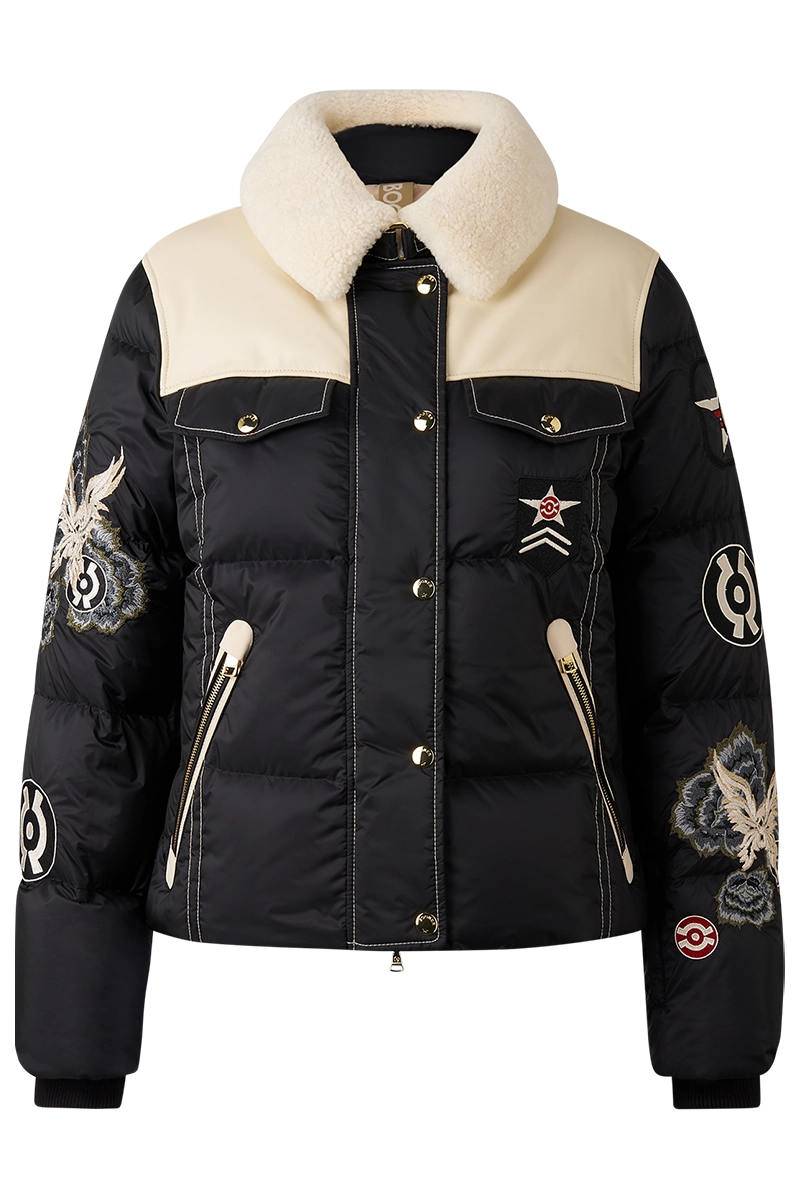 Black Bogner Women's Amia ld Lamb Down Heritage Ski Jacket Product Front View