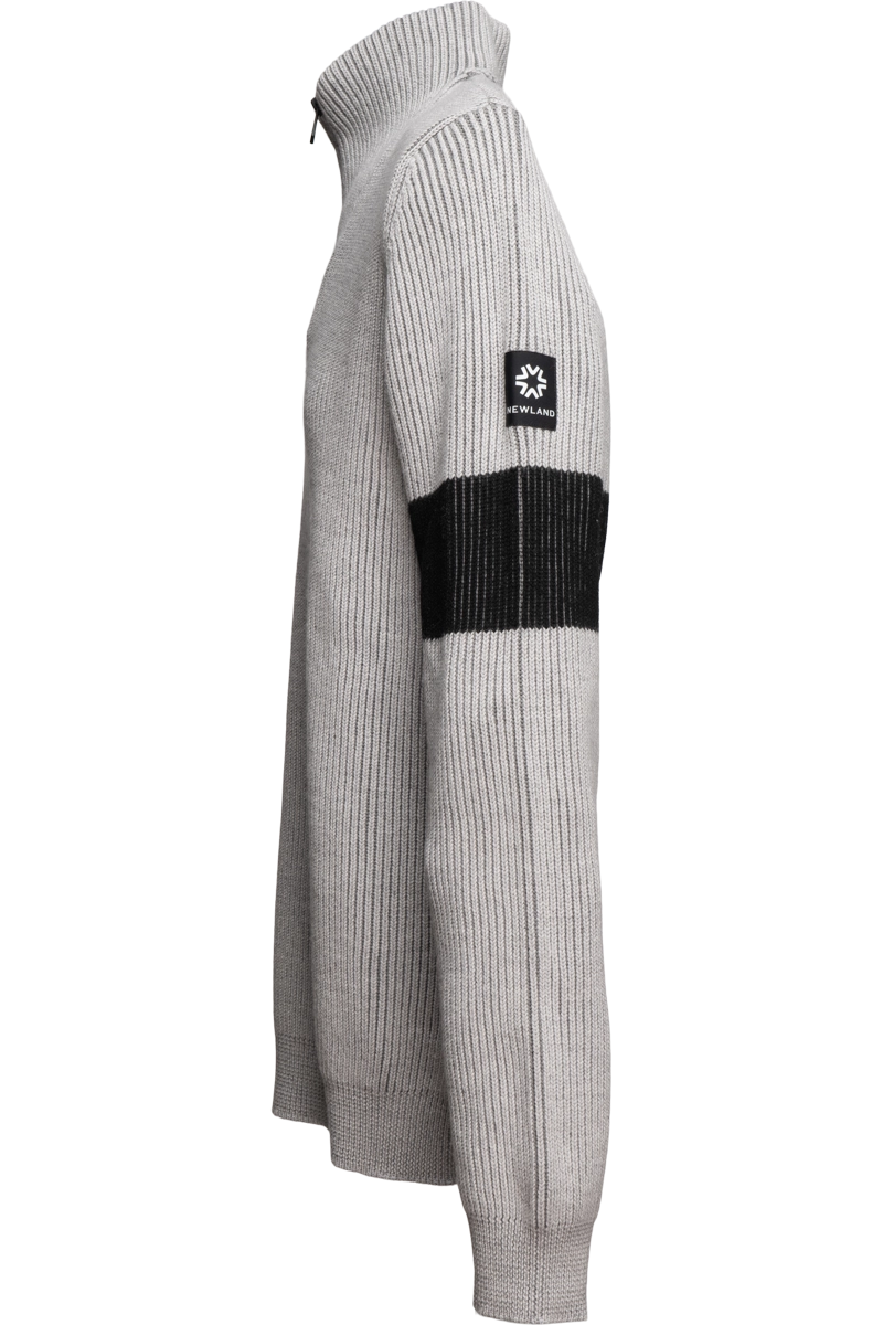 Gray/Black Newland Men's Portillo Half Zip Wool Sweater Product Side View