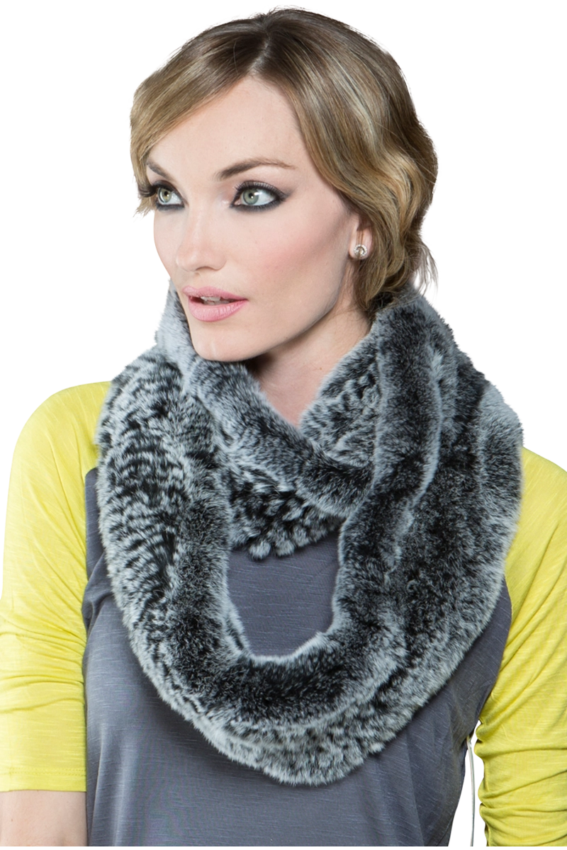 BlackSnowtop EM-EL Rex Rabbit Infinity Fur Scarf