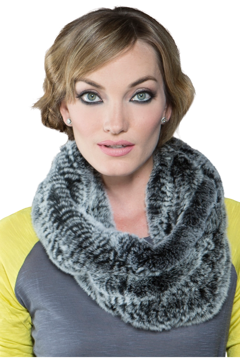 BlackSnowtop EM-EL Rex Rabbit Infinity Fur Scarf