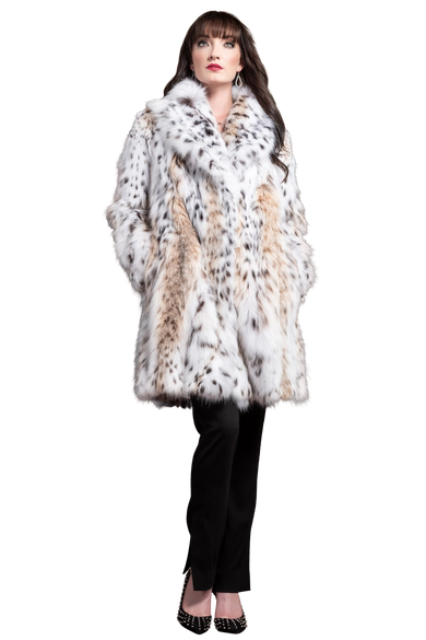 American Semi-Belly Mid-Length Lynx Fur Coat