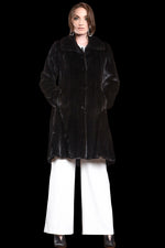 Ranch Zandra Rhodes Natural Mid-Length Fur Coat - Wing Collar - Straight Sleeve