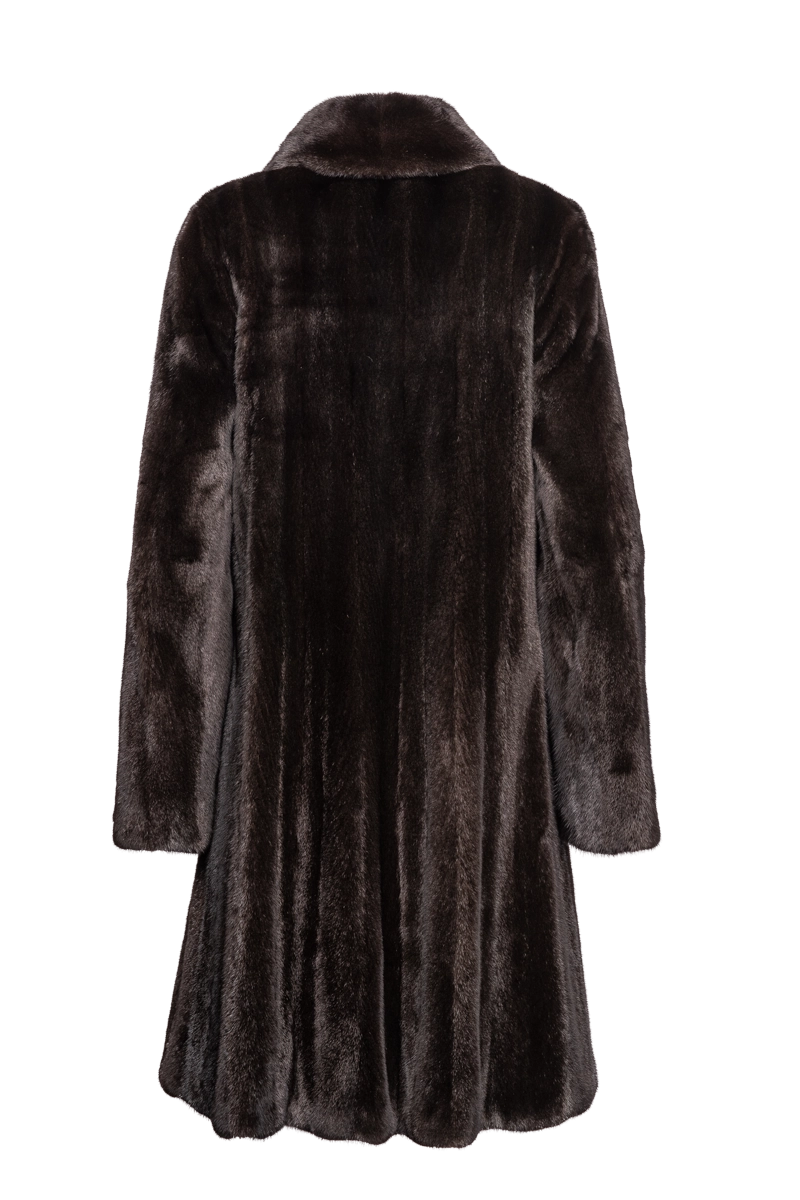 Ranch Zandra Rhodes Natural Mid-Length Fur Coat - Wing Collar - Straight Sleeve