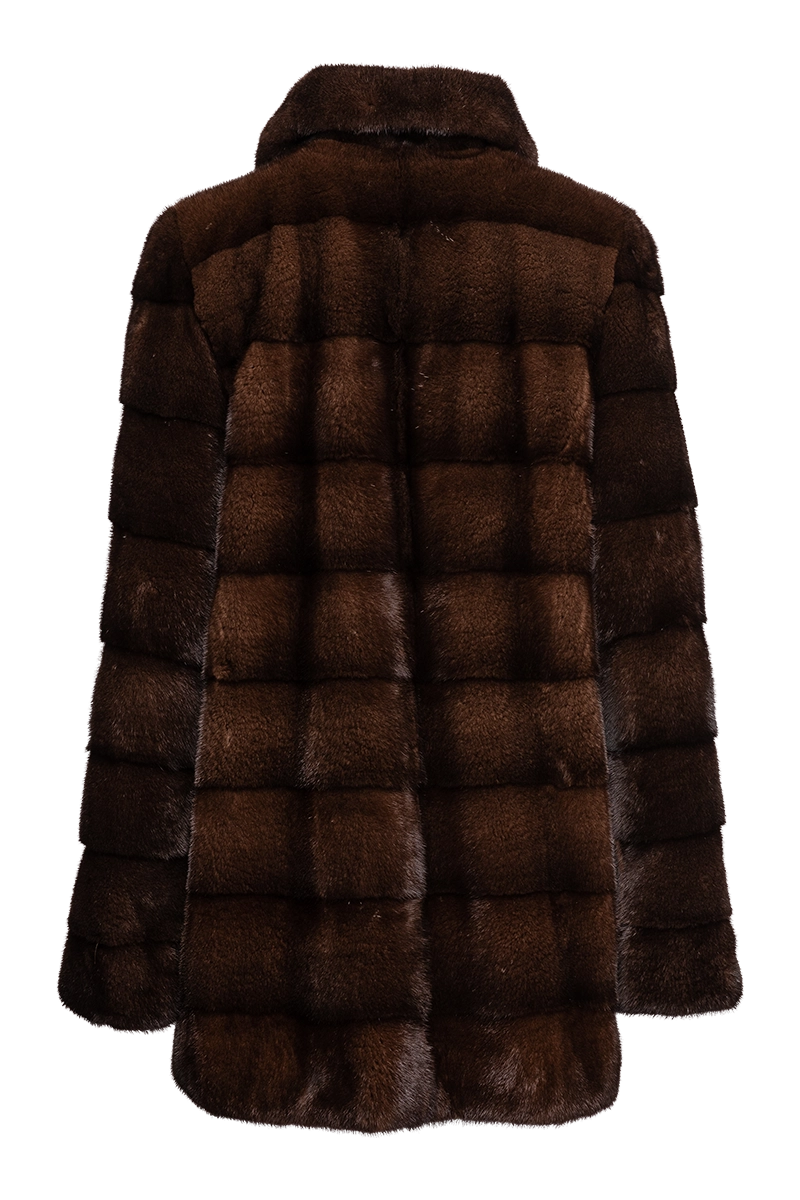 Mahogany Zandra Rhodes Fitted Horizontal Mink Fur Jacket