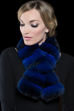 ElectricBlue EM-EL Horizontal Pull Through Chinchilla Fur Scarf