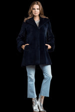 NavyBlue Zandra Rhodes Skin on Skin Mink Fur Jacket