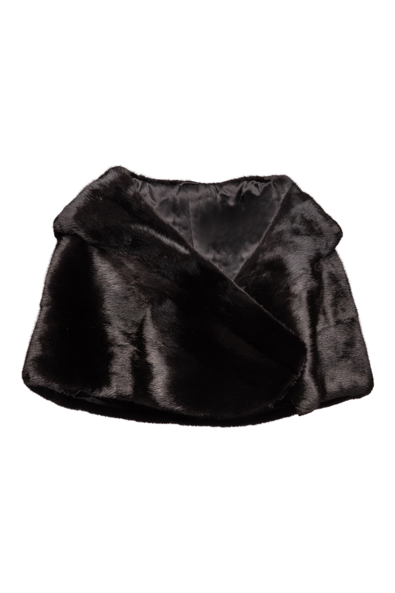 Black EM-EL Elegant - Evening - Horizontal Mink Fur Cape