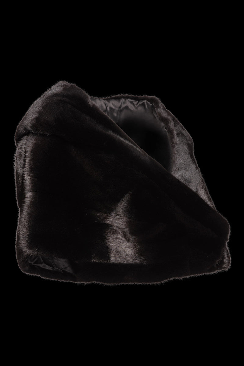 Black EM-EL Elegant - Evening - Horizontal Mink Fur Cape