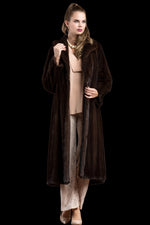 Mahogany Zandra Rhodes Natural Mink Fur Coat - Wing Collar - Straight Sleeve