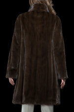 Chestnut EM-EL Brown Mid-Length Mink Fur Coat