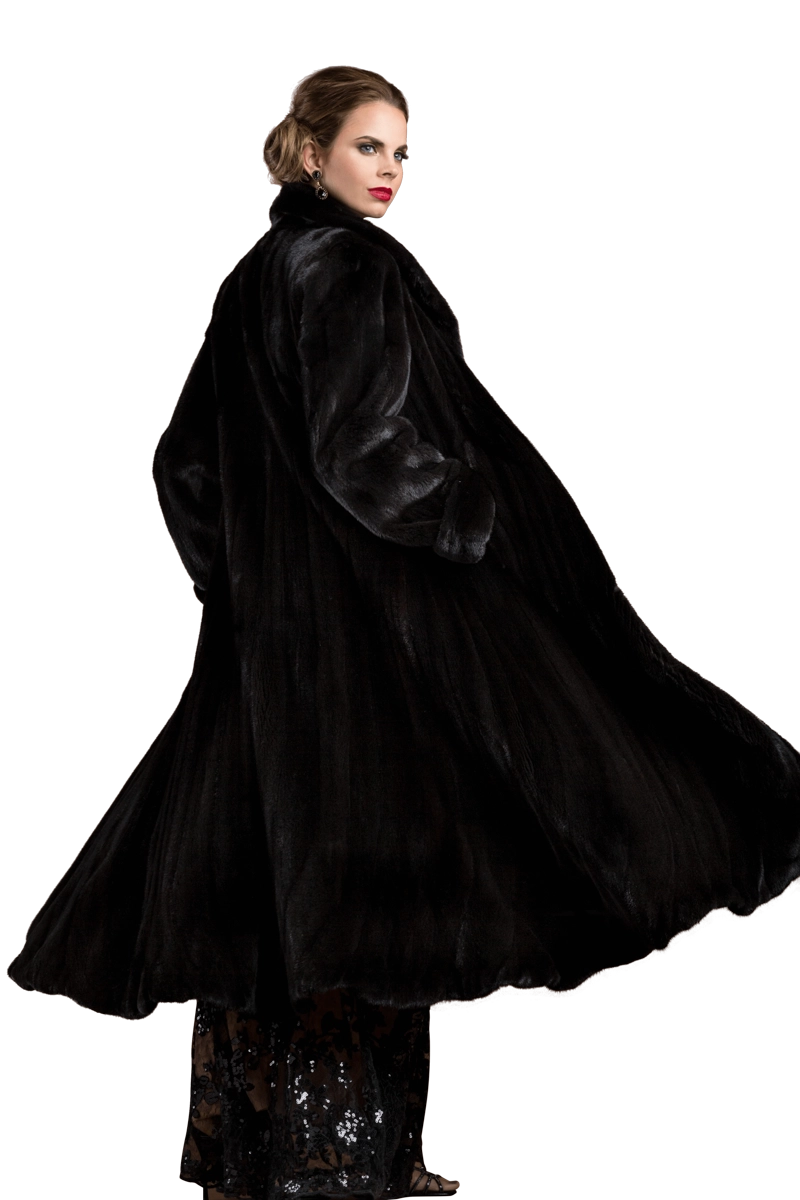 Ranch EM-EL Elegant Mink Flounce Fur Coat