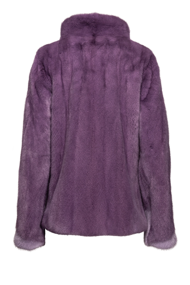 Purple Two Purples Zip Up Mink Fur Jacket