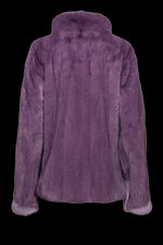 Purple Two Purples Zip Up Mink Fur Jacket