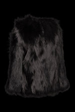 Black EM-EL Women's Perforated Fox Fur Jacket