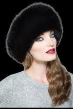 Black Lenore Marshall Mink and Fox Fur Hat