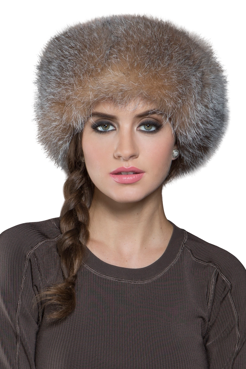 Brown Lenore Marshall Mink and Fox Fur Hat