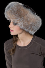 Brown Lenore Marshall Mink and Fox Fur Hat