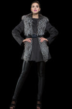 Charcoal Guy LaRoche Silver Fox & Gray Mid-Length Cashmere Coat