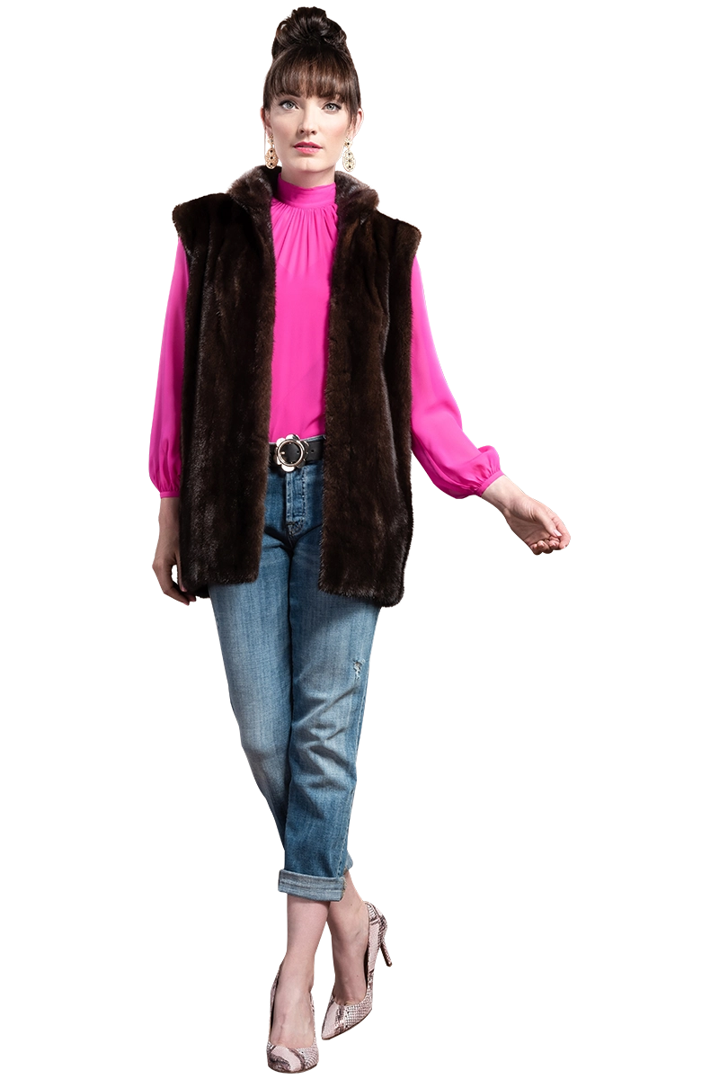 Mahogany EM-EL Classic Mink Fur Vest