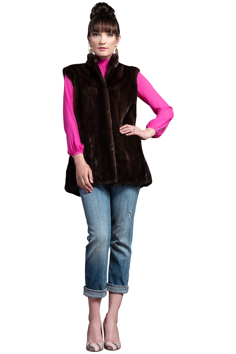 Mahogany EM-EL Classic Mink Fur Vest