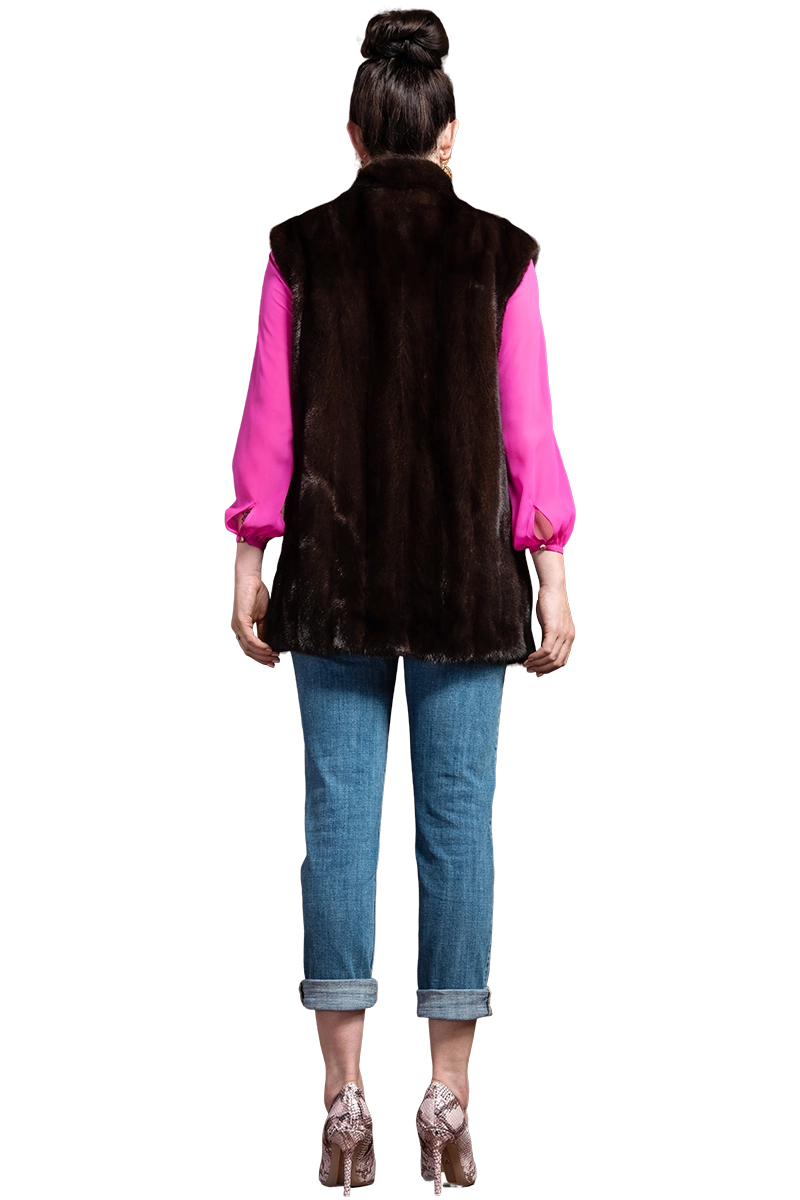 Mahogany EM-EL Classic Mink Fur Vest