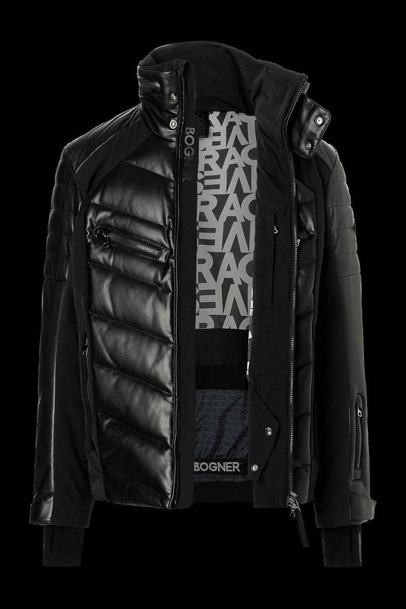 BLACK BOGNER MEN'S CALUM-D SPORT LEATHER SKI JACKET 244 31343019 026 PRODUCT OPEN VIEW