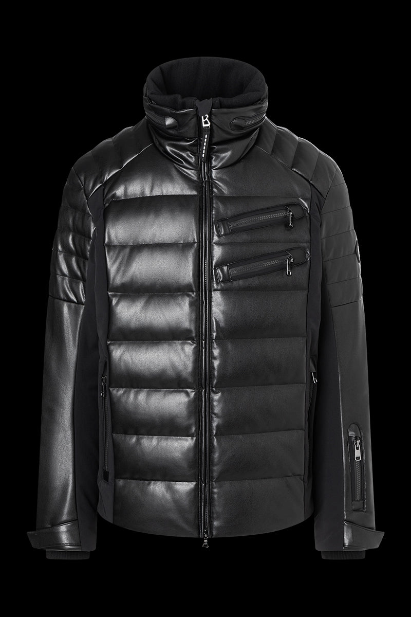 Black Bogner Men's Jordi-D Sports Leather Ski Jacket
