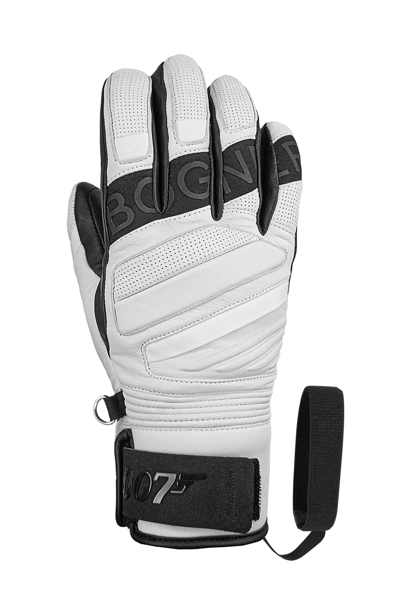 White/Black007 Bogner Men's White 007 Silvan Ski Gloves