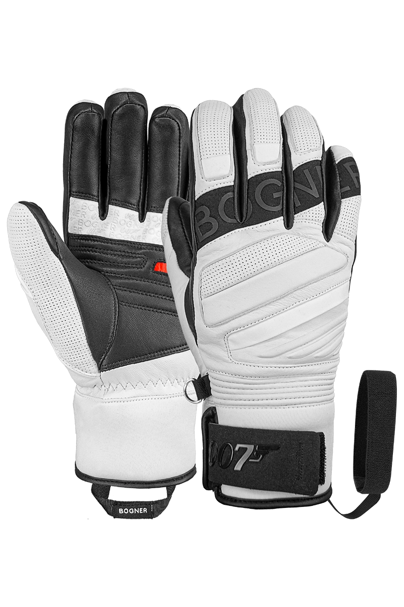 White/Black007 Bogner Men's White 007 Silvan Ski Gloves