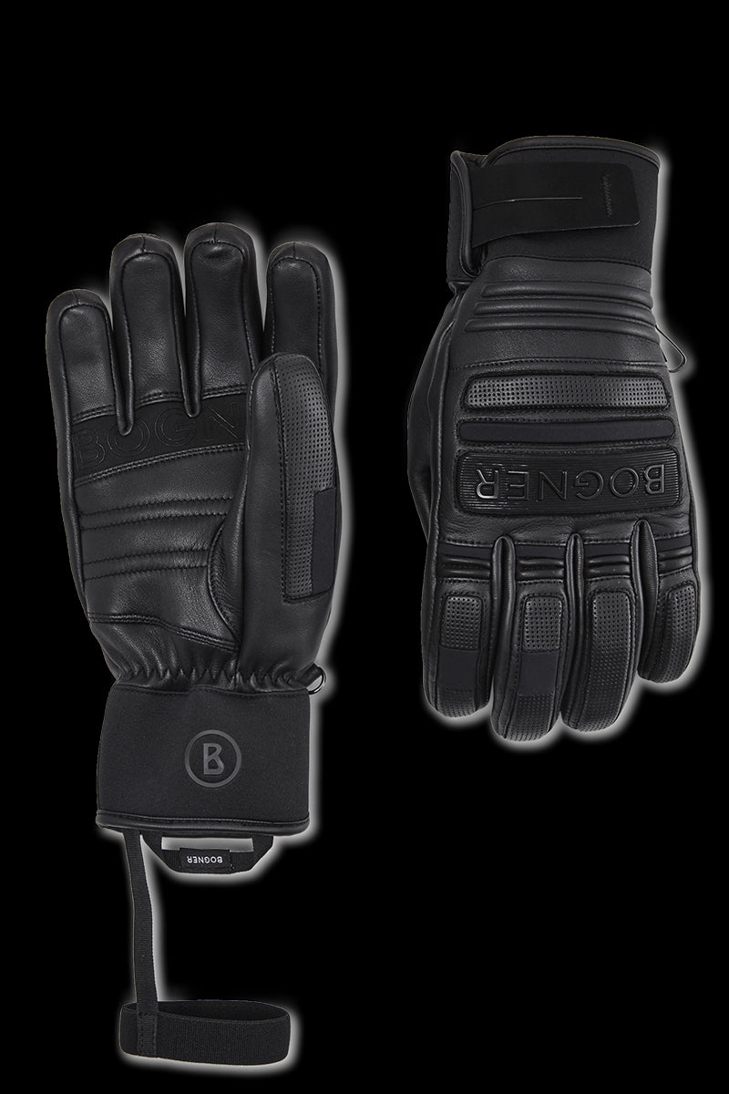 Black Bogner Men's Black Classic Silvan Ski Gloves