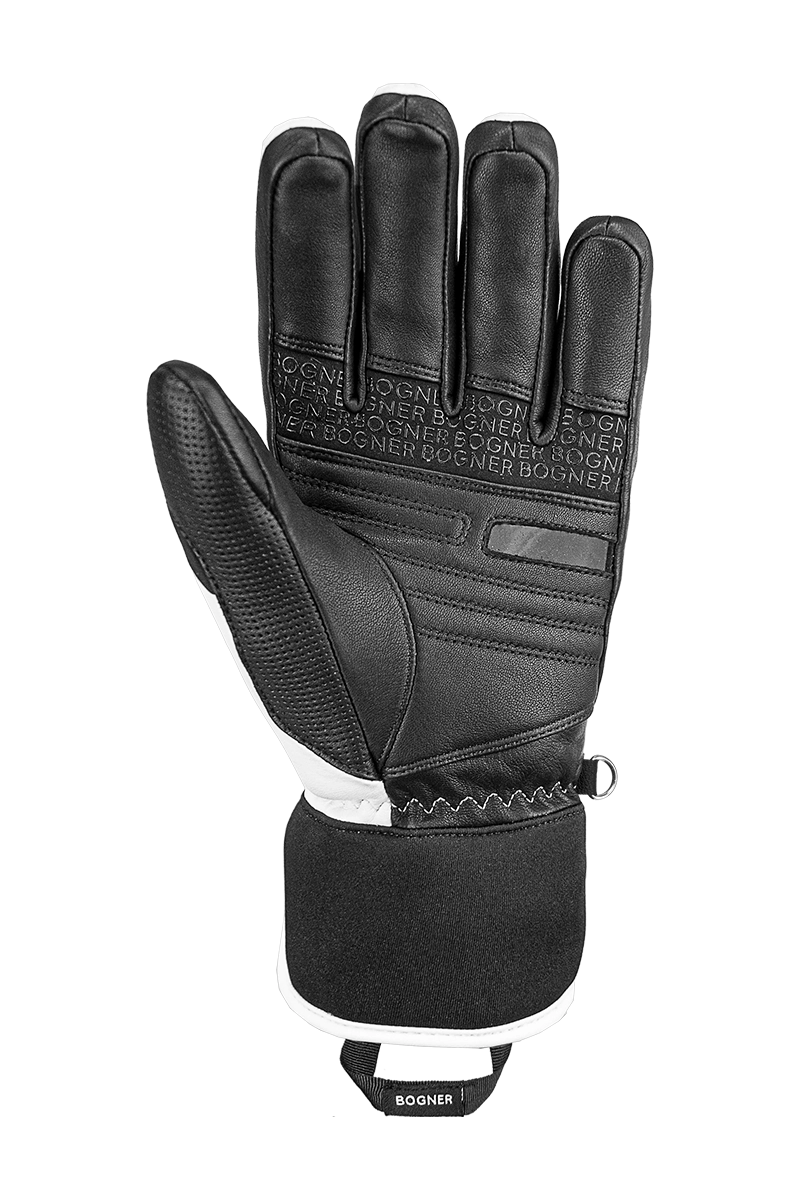 Black/White Bogner Men's Silvan Ski Gloves