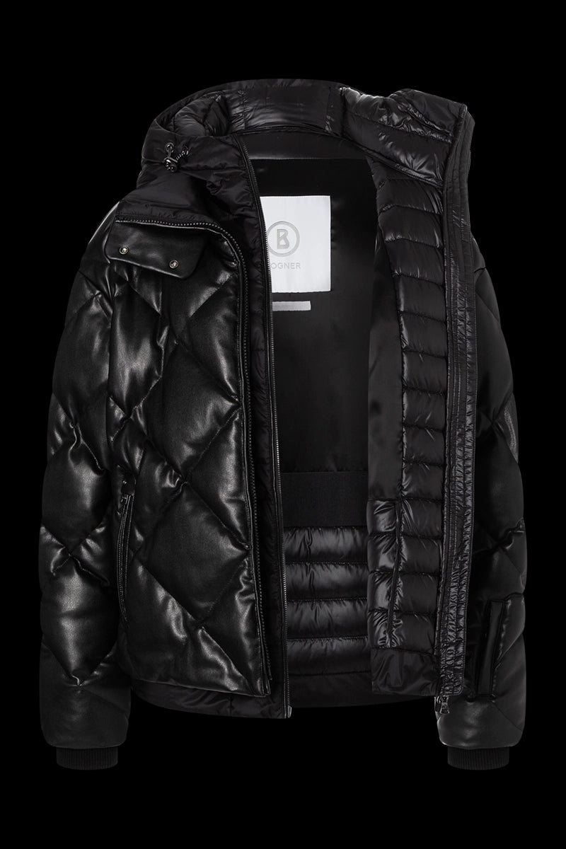 Black Bogner Women's Lissi Sports Leather Ski Jacket